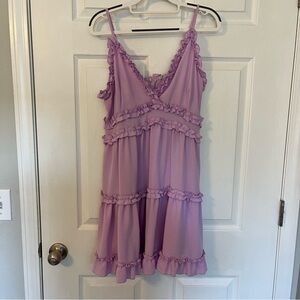 Lavender Iris Ruffle Slip Dress (L)